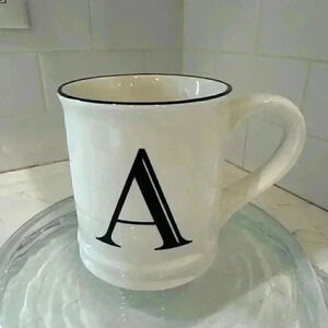 Monogram Letter A Initial Coffee Mug White Black Coffee Mug Cup